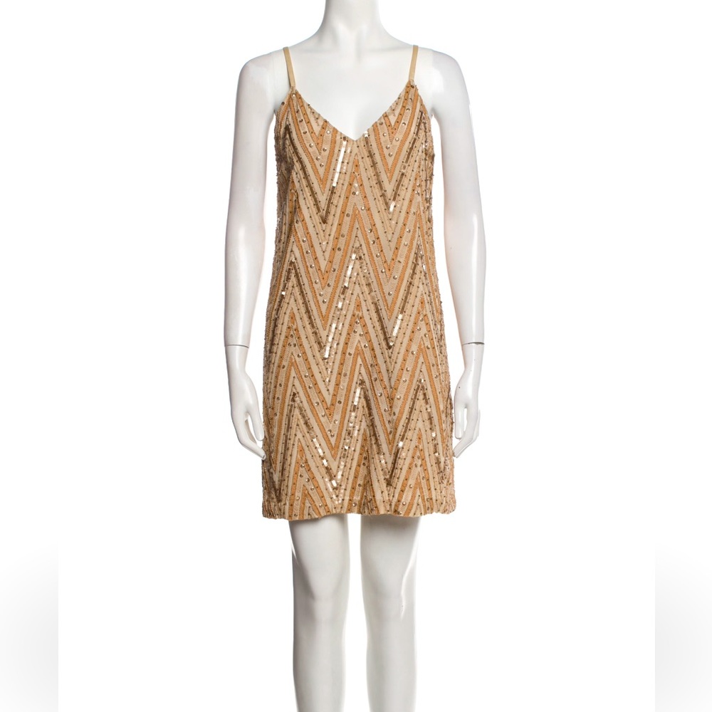 Alice + Olivia Size 2 - Avalon Embellished Beaded Mini Slip Dress